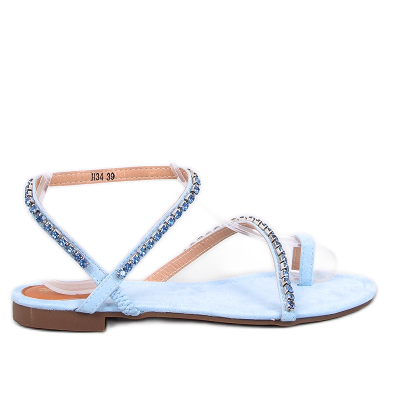 Sandali femminili infradito con strass blu