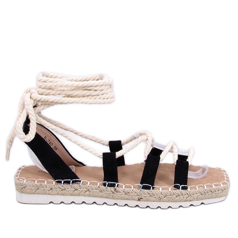 Sandali femminili espadrilles legato nero
