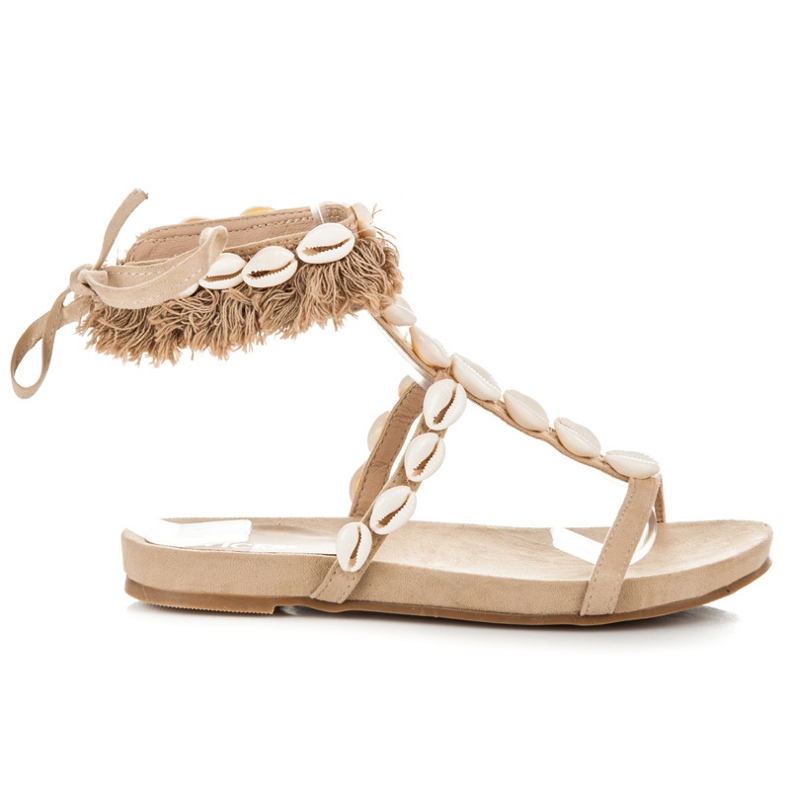 Vices Sandali annodati con conchiglie marrone