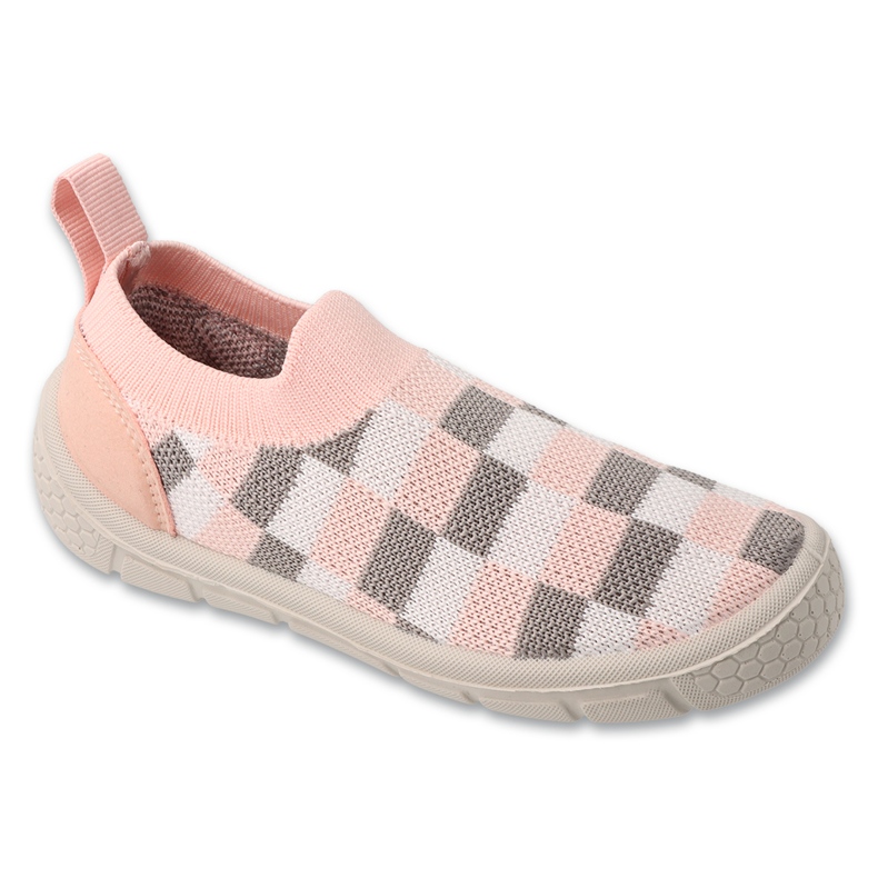 Ciabatte per bambini Befado 102X027 rosa con motivo a quadretti grigi
