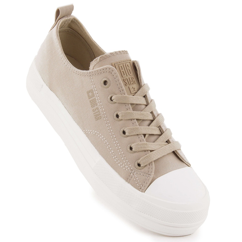 Sneakers da donna sulla piattaforma beige Big Star LL274969