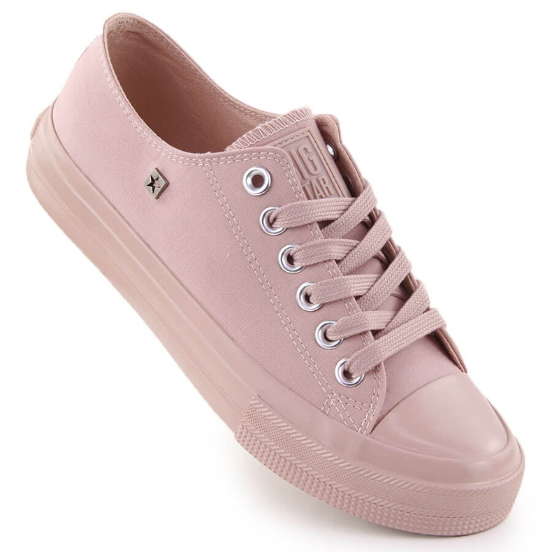 Sneakers basse da donna in tessuto, rosa Big Star NN274291