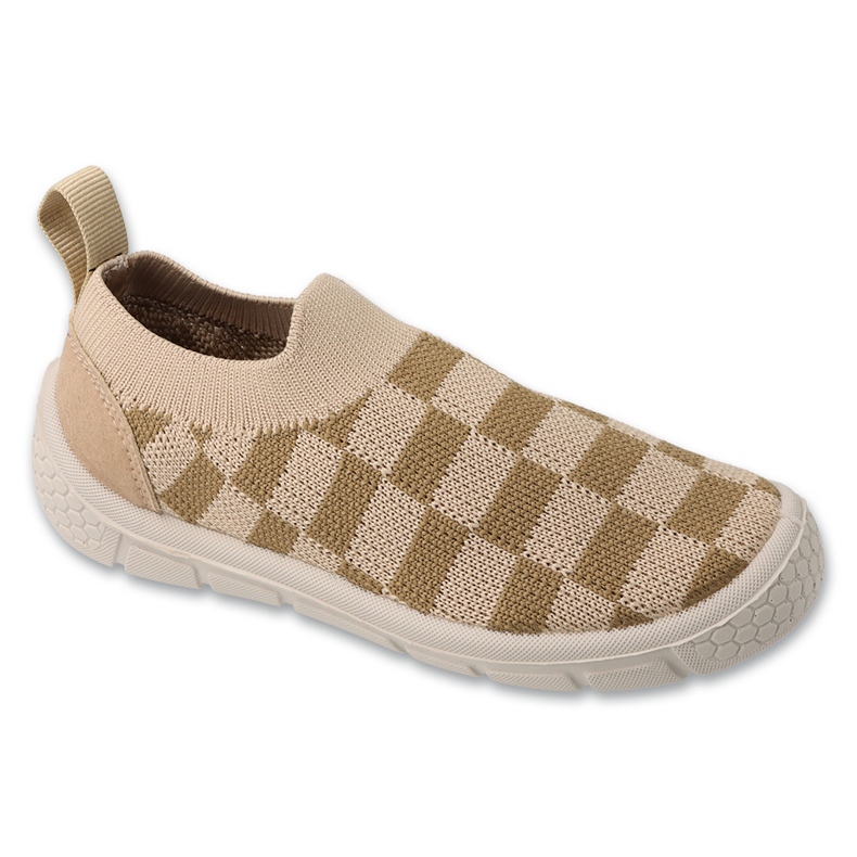 Pantofole per bambini Befado 102X028, beige, a quadretti