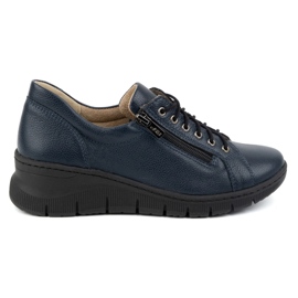 Olivier Scarpe da donna in pelle con suola spessa 1236 Navy/blu navy