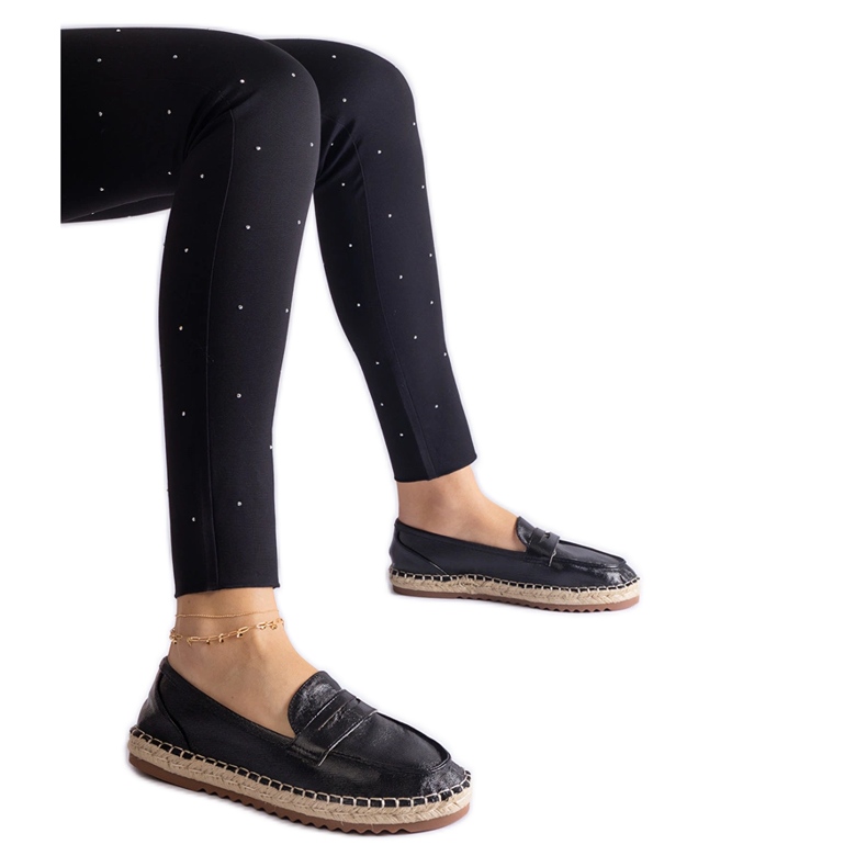 Black Sliding espadrilles sulla piattaforma nero