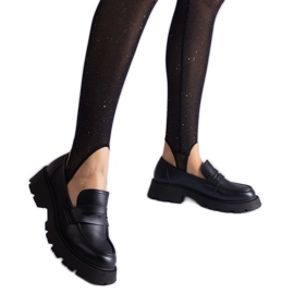 Mocassini neri da donna realizzati in ecopelle nero