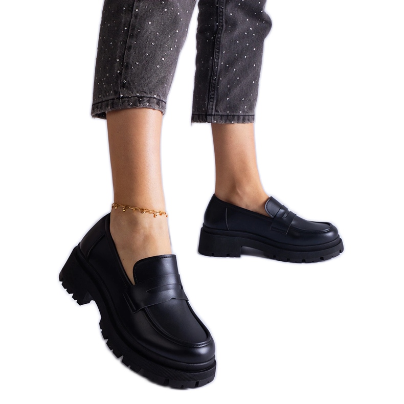 Mocassini in ecopelle nera nero