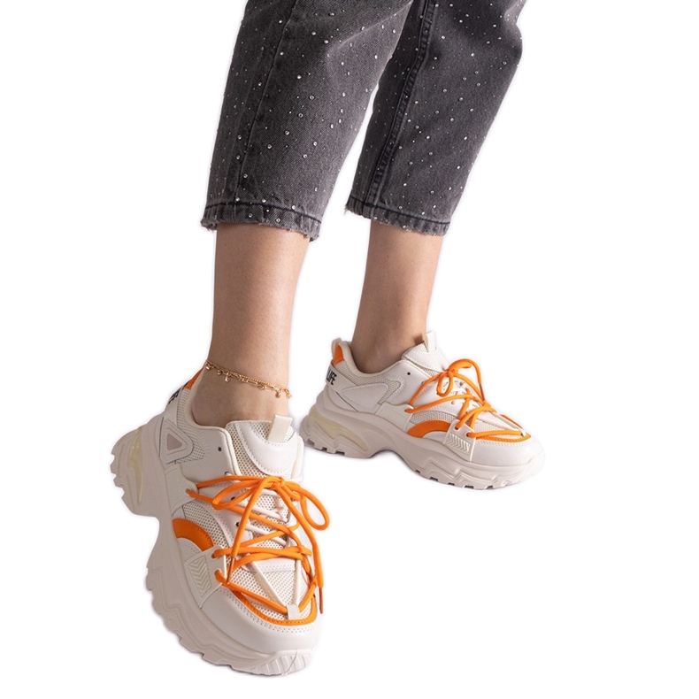 Sneakers sportive da donna beige