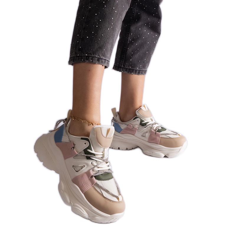 Sneakers sportive da donna multicolor bianca