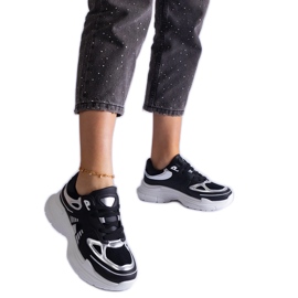 Sneakers da donna nere con inserti argento nero
