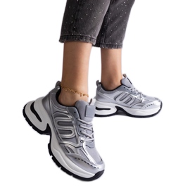 Sneakers sportive da donna color argento