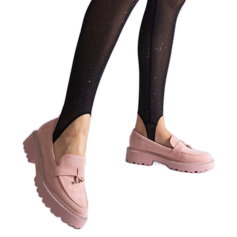 Mocassini in ecopelle rosa