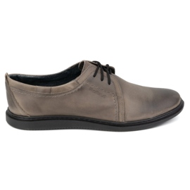 Scarpe casual in pelle da uomo 2131 POLBUT grigio marrone