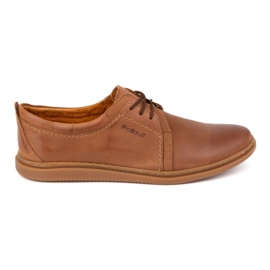 Scarpe casual in pelle da uomo 2131 POLBUT cammello marrone