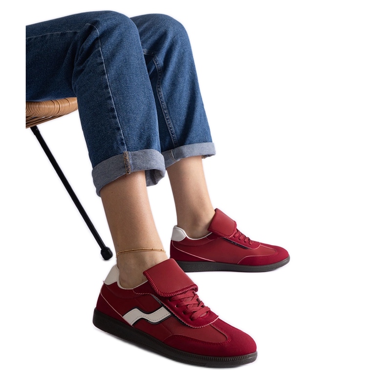 Sneakers basse stringate rosse rosso