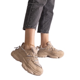 Sneakers sportive da donna di colore beige scuro