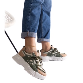 Sneakers da donna verdi e beige