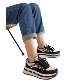 Sneakers da donna nere e beige nero