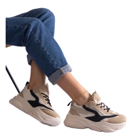 Sneakers da donna beige e nere