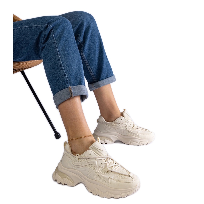 Sneakers sportive da donna beige