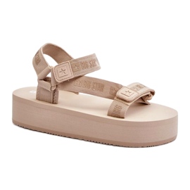 Sandali da donna sulla piattaforma Big Star NN274A528 beige