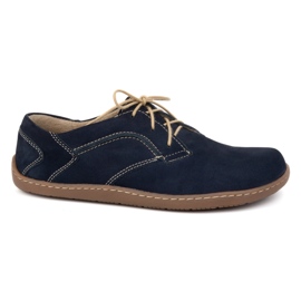 Olivier Scarpe in pelle minimalista a piedi nudi femminile 1082 NAVY NUBUK blu