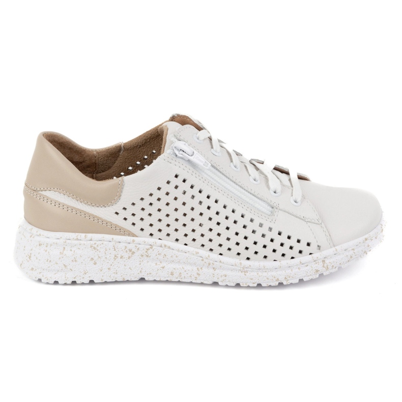 WASAK Scarpe da donna, sneakers in pelle traforata 0720PW, colore bianco