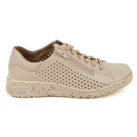 WASAK Scarpe da donna, sneakers in pelle traforata 0720PW, beige