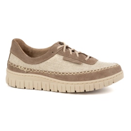 Olivier Scarpe in pelle da donna su una suola spessa 0759w beige