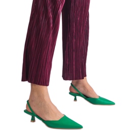 Scarpe con tacco verde anatra con tacco aperto