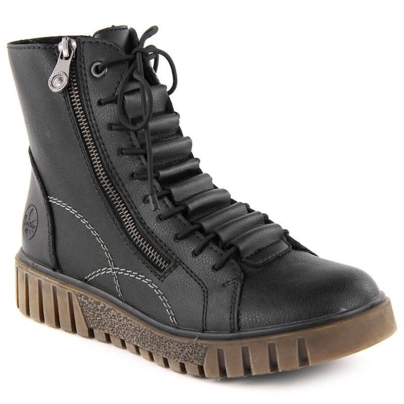 Stivali di pelle Rieker da donna Y3410-00 NERO