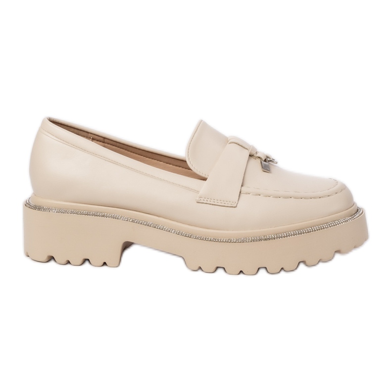 Feers in pelle Eco femminile con frange beige