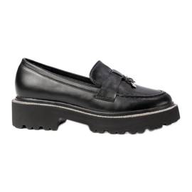 Mocassini neri in pelle Eco Women con Frendzla nero