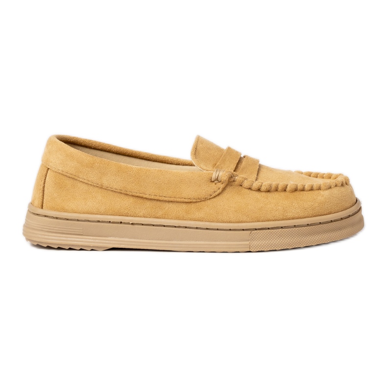 Mocassini da donna in pelle scamosciata beige