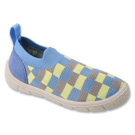 Slifori per bambini Befado inseriti in blu a scacchi 102x029