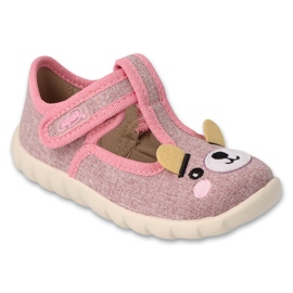 Pantofole per bambini di befado animali 627p002 rosa