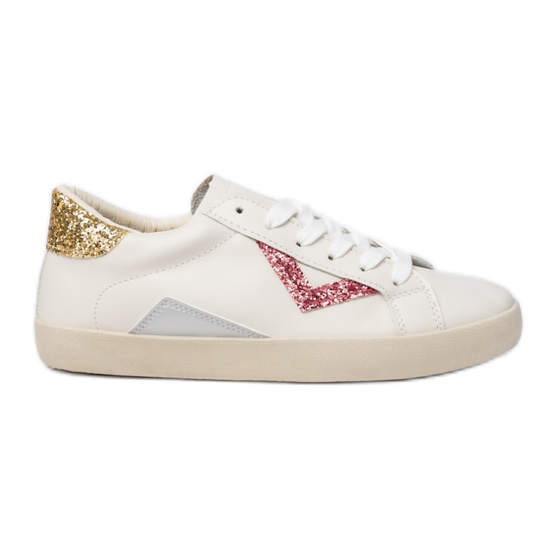 Sneaker da sneaker Brocade Inserti di Peachpuff bianca