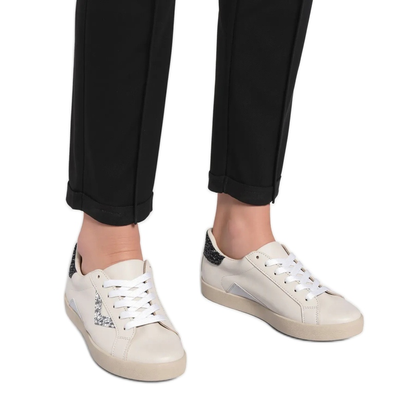 Sneaker da sneaker brocade Silver Inserts bianca