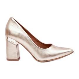 Lewski Shoes Pompe in pelle Lewski 3117 Gold Metallic d'oro
