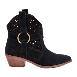 Stivali da cowboy di Zazoo 2994 Black Openwork nero