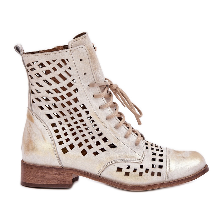 Stivali dorati in pelle Zazoo 2627 d'oro