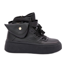 Sneaker alte con una bustina sulla piattaforma nera nero