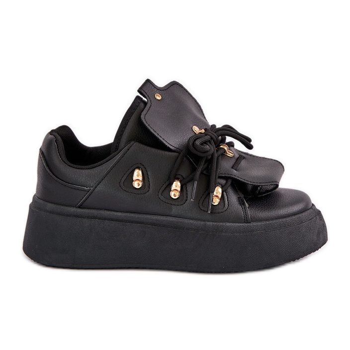 Sneakers con plateau da donna nere nero