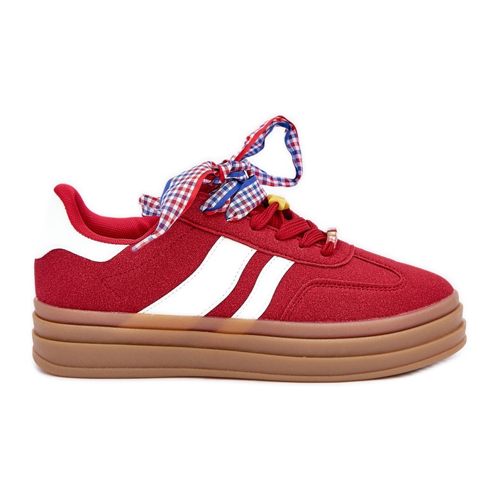 Sneaker femminili con spille rosse rosso