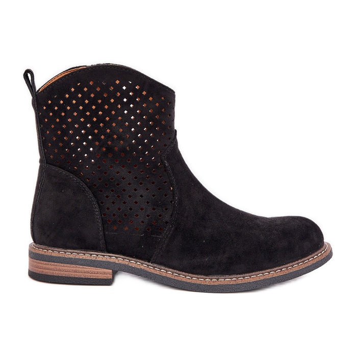 Stivali neri openwork nero