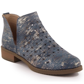 M. DASZYŃSKI Stivali da donna, Openwork Blue Wiped m