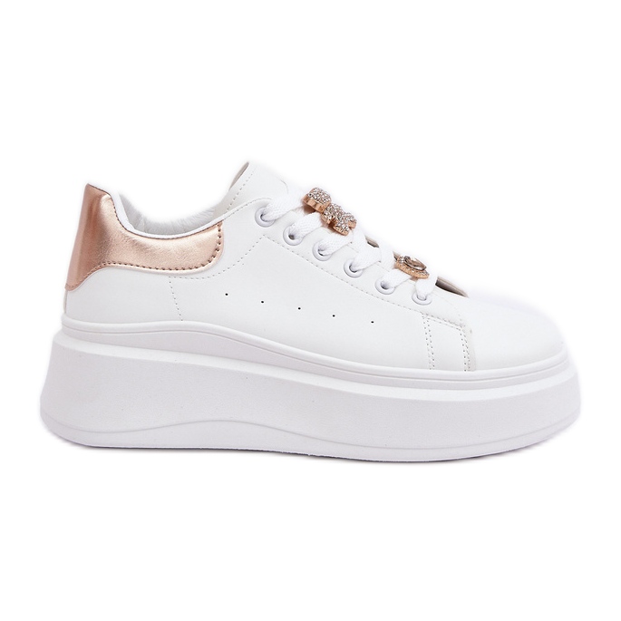Sneaker femminili con spille bianche bianca