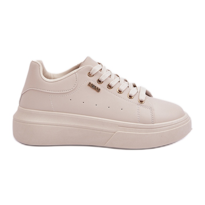 Sneaker da donna sulla piattaforma Eco Light Basic in pelle beige