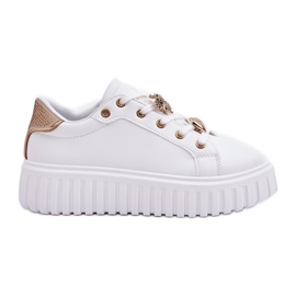Sneaker femminili con spille bianche bianco