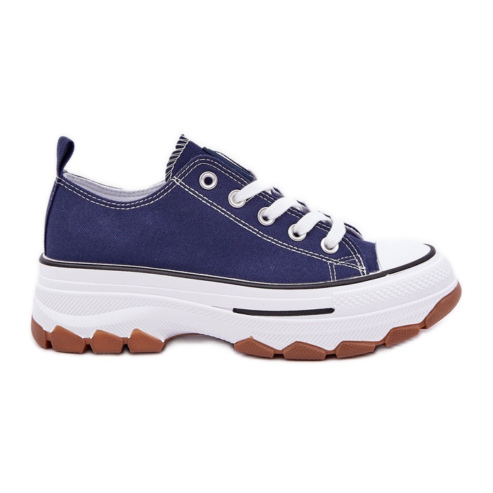 News Sneaker femminili basse sulla piattaforma blu navy